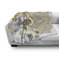thumbnail image 3 of Animal Soft Flannel Fleece Blanket, Painting Style a Farmville Bighorn Sheep Animal Basketball Player Ilustration Art, Cozy Plush for Indoor and Outdoor Use, 50" x 60", Tan and Grey, by Ambesonne, 3 of 6