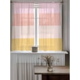 thumbnail image 4 of Colorful Stripe Curtains 45 Inch Length,Sheer Curtains for Bedroom Living Room Window Modern Pink Red Yellow Vertical Striped Rod Pocket Drapes Kitchen Curtains Small Half Window 42"x45" 2 Panels, 4 of 6