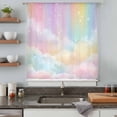 thumbnail image 5 of Colorful Ombre Sheer Curtains 84 Inches Long, Pink Sky Modern Abstract Art Gradient Light Filering Curtains, Breathable Simi Curtain Privacy Drapes for Living Room Lightweight Window Treatment, 5 of 9