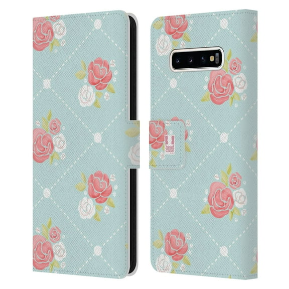 Head Case Designs French Country Patterns Rose Wallpaper Leather Book Wallet Case Cover Compatible with Samsung Galaxy S10 / S10 Plus