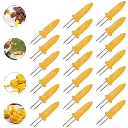 

WMYC 20Pcs Cob Holders Stainless Non Slip Barbecue Corn Prongs Skewers for Bbq Corn Barbecue Clip