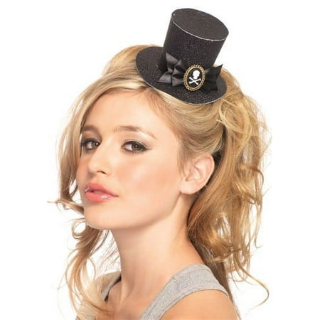 Skull Cameo Glitter Clip-on Petite Top Hat