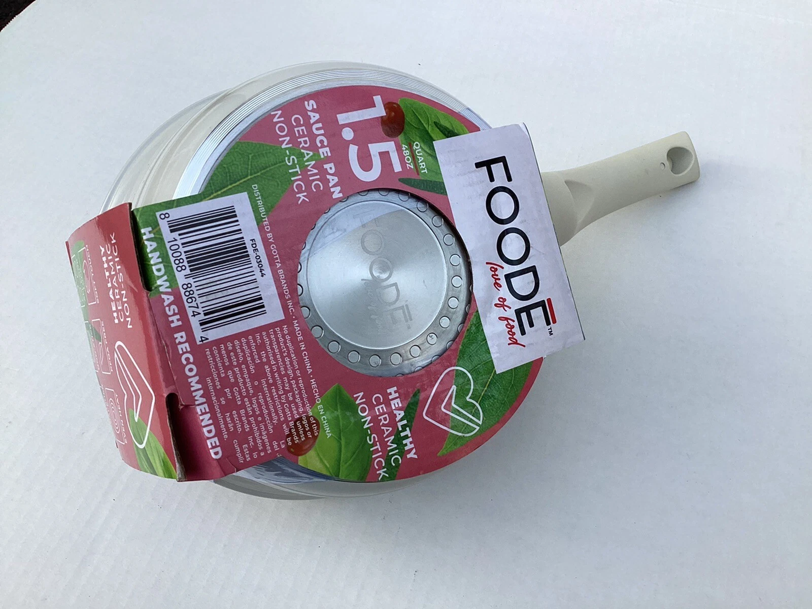 Foode Love of Food Healthy Ceramic Non-Stick Sauce Pan 1.5 Quart 48Oz