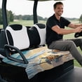 thumbnail image 4 of Yuyamidu Beach Sea Turtle Golf Cart Seat Covers for 2 Seats Seaside Golf Cart Towel Seat Covers with Front Pockets Breathable Club Car Golf Cart Accessories Cooling in Summer, 4 of 7