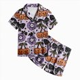 thumbnail image 5 of CAUYDY Kids Halloween Pajamas Sets Girl Button-Down Silk Sleepwear 2 Piece Short Sleeve Loungewear Clothes Set,8-9 Y, 5 of 5