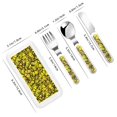 thumbnail image 2 of Honeii Yellow Butterflies Print Children's Knife, Fork And Spoon Set,Reusable Utensils Set with Case,Travel Cutlery Set,for Kids Adults Camping, 2 of 8