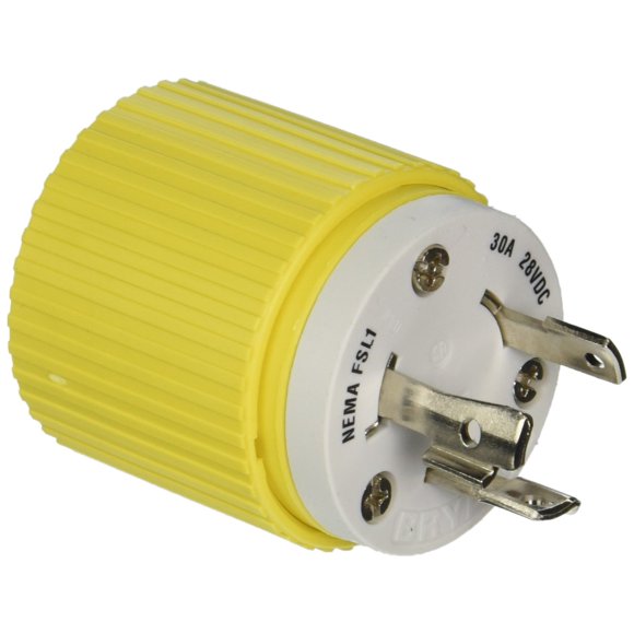 Enchufe de bloqueo Hubbell Wiring Systems HBL328DCP 30A 28VDC
