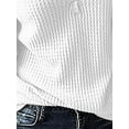 thumbnail image 4 of FASHIONWT Women Long Sleeve V-Neck Waffle Top Loose Casual Fall T-Shirt, 4 of 4