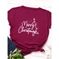 thumbnail image 2 of Camiseta con estampado de árbol de Navidad para Mujer, blusa holgada de manga corta con cuello redondo para Mujer, ropa para Mujer, 2 of 4