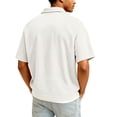 thumbnail image 5 of Garbnen Corduroy Polo Shirt Men Turn Down Collar Button Men Short Sleeve Shirt Big and Tall Going Out Summer Men Work Shirts with Pocket, 5 of 5