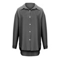 thumbnail image 6 of Besolor Womens Oversized Button down Shirts Collared Long Sleeve Work Office Tops Solid Color Casual Ladies Blouse Tee, 6 of 7