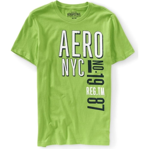 Camiseta Gráfica Aeropostale Letras de Fieltro Aero Nyc Verde Mediana