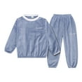 thumbnail image 3 of Boys Girls Pajamas Set Warm Toddler Pajamas Crew Neck Long Sleeve Loose Plush Warm Pajamas Set Girls Sleepwears for Child Girls 13-14 Pajamas Girls, 3 of 4