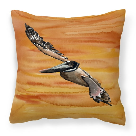 Carolines Treasures 8146PW1414 Bird - Pelican Decorative Canvas Fabric Pillow, 14Hx14W, multicolor