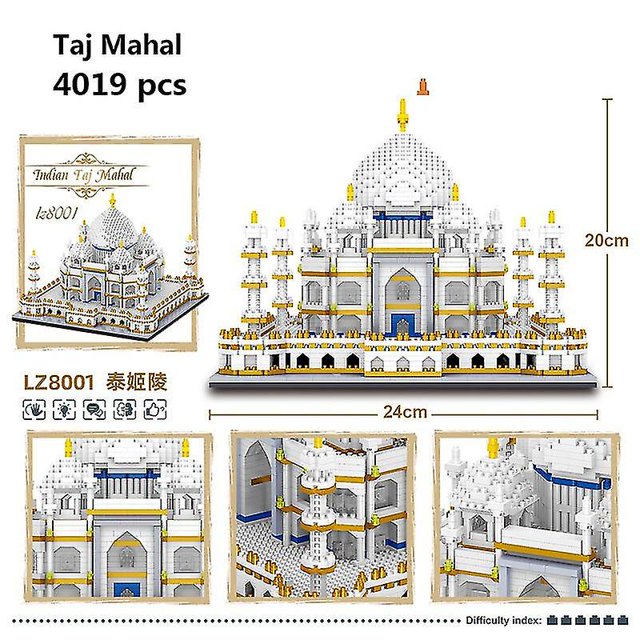Bloques de construcción modelo de arquitectura de diamante Taj Mahal Big Ben London Pa kaili Sencillez