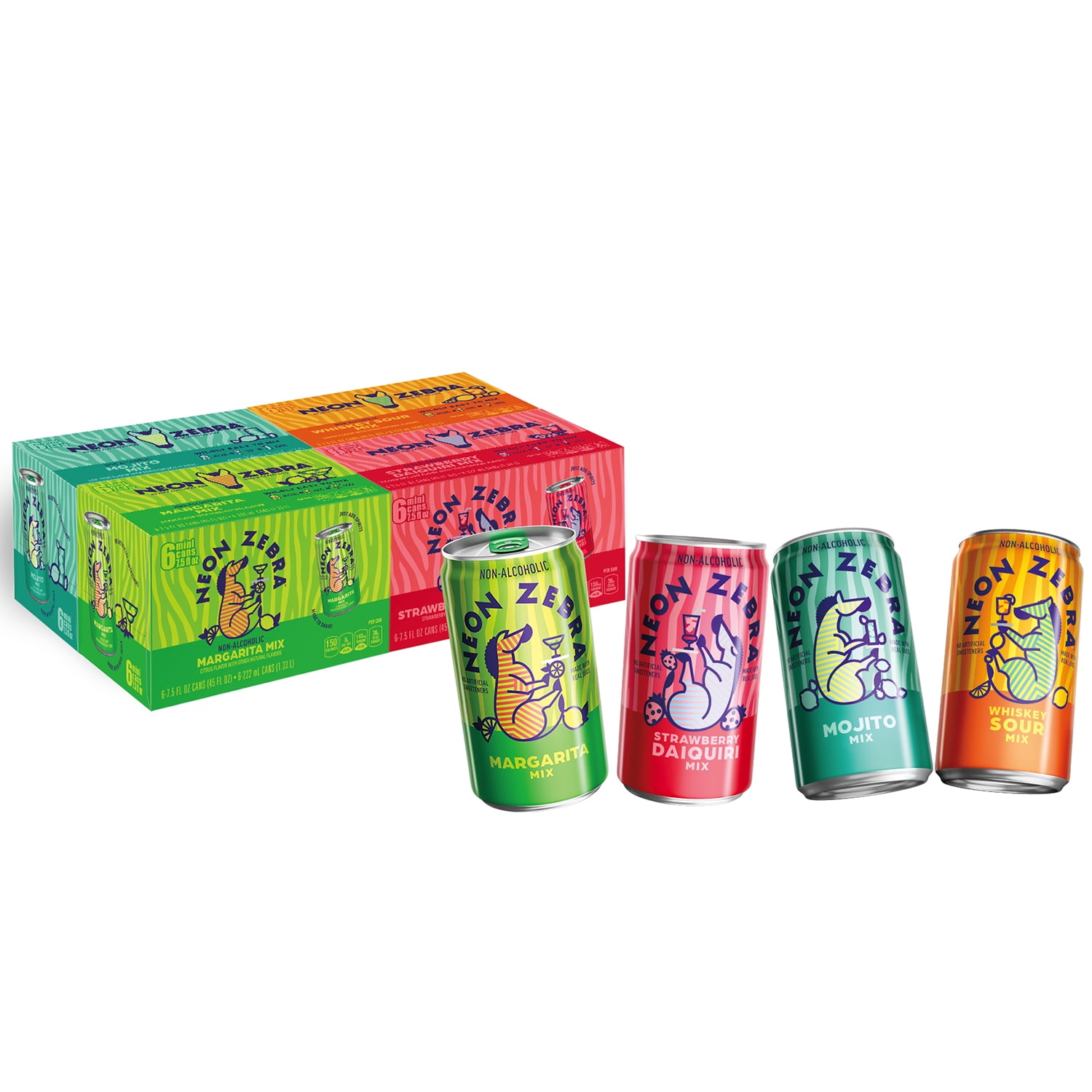Neon Zebra 4 Flavor Variety Pack (Mojito, Margarita, Strawberry