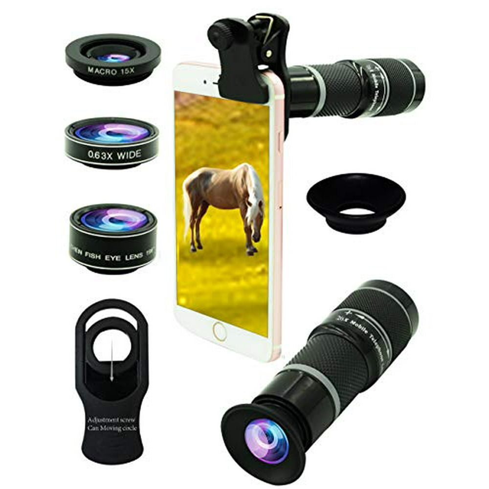 Cell Phone Camera Lens Kit,5 in 1 Lens KitHigh Power 20X Monocular