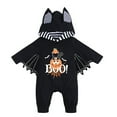 thumbnail image 3 of Baby Boy Halloween Outfit My First Halloween Footie Pjs Pumpkin Role Play Hoodie Romper Jumpsuits Girl Baby Clothes Black 6 Months-12 Months, 3 of 7