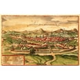 thumbnail image 2 of Hogenberg, Braun 24x17 Gold Ornate Wood Framed with Double Matting Museum Art Print Titled - Montpellier France, 2 of 4