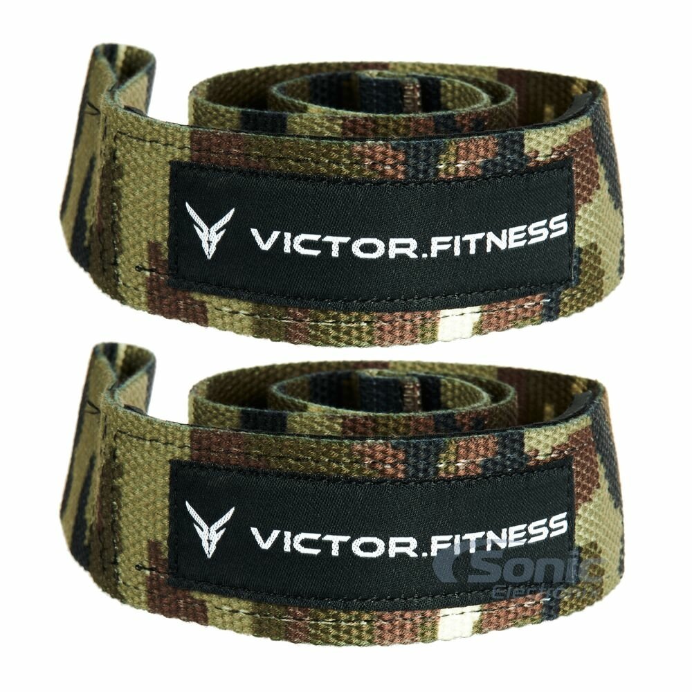 Victor Fitness 24" X-Grip Weightlifting Straps & Quick-Release Barbell/Dumbbell Clamps Adult Unisex