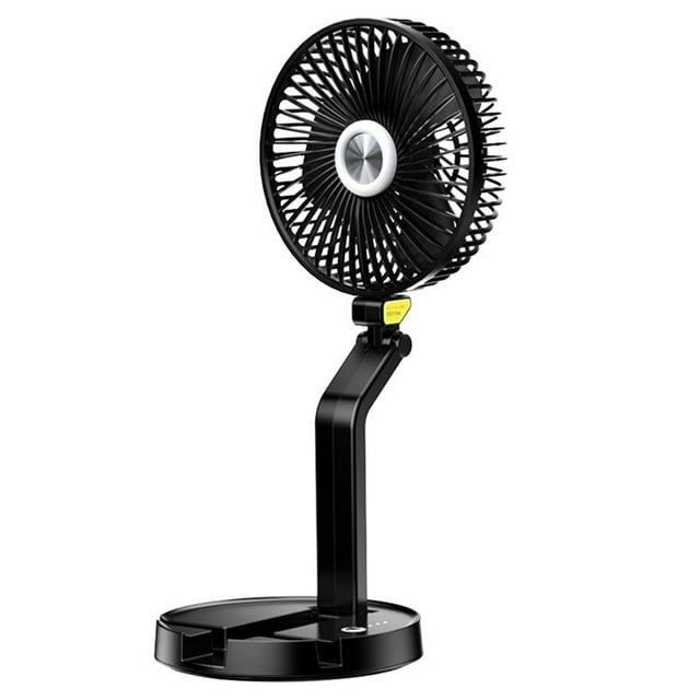 Irfora Ventilador de escritorio LED de 7 pulgadas, 5200 mAh, ventilador plegable recargable, ventilador portátil para colgar en la pared de 3 velocidades para viajes, oficina, hogar Irfora Ventilador de mesa