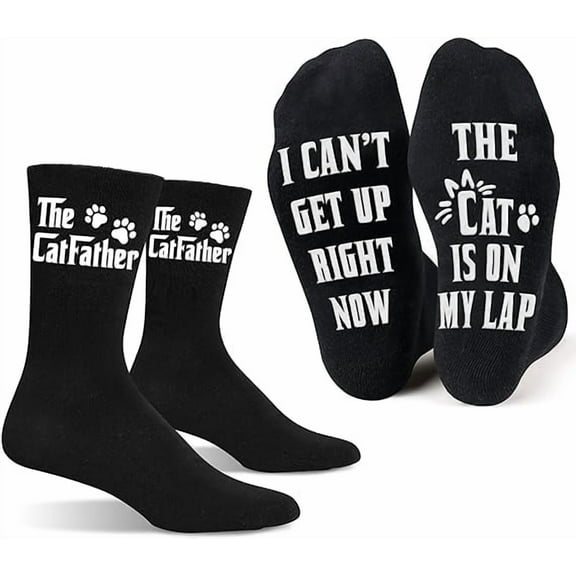 Janrevotw Funny Gifts For Men, Women – Fuzzy Cat Sock For Cat Dad Mom - Christmas Gifts, Stocking Stuffers for cat Lovers