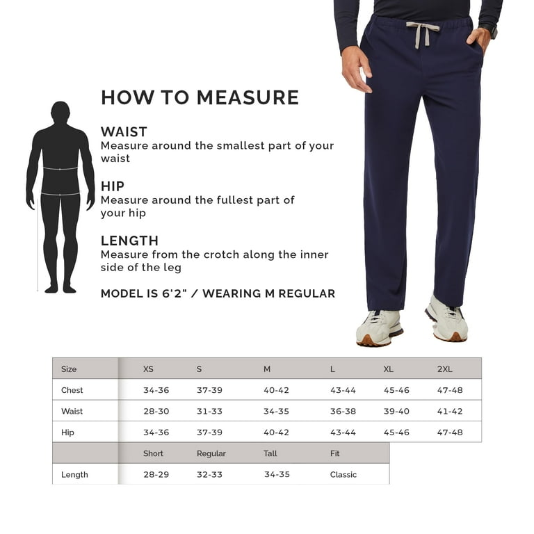 FIGS Pisco Basic Scrub Pants For Men Navy Blue, Small Short, 42 OFF