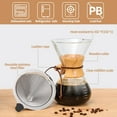 thumbnail image 5 of Pour Over Coffee Maker 27 OZ, 8 Cup Borosilicate Glass Drip Coffee Maker with Reusable Stainless Steel Filter and Cork Grip for Home Café 800 ML, 5 of 18