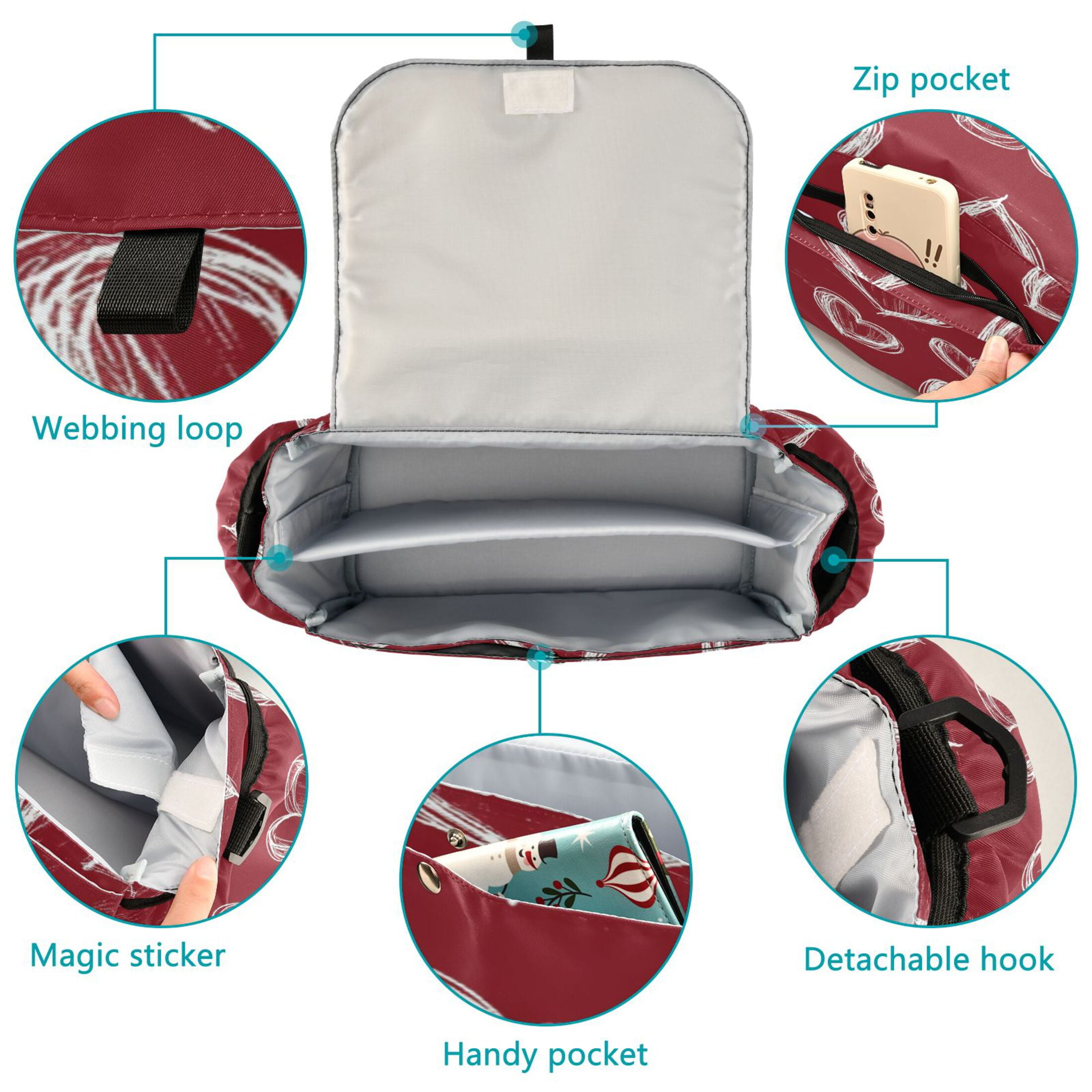 DIXRUYEE Stroller Organizer Chalkboard Sweethearts Printed