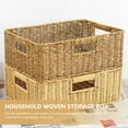 thumbnail image 2 of Raindrops Imitation Rattan Hand Woven Basket Desktop Finishing Basket Hollow Handle Basket, 2 of 8