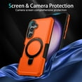thumbnail image 5 of JTCASES for Samsung Galaxy S22 Case, Lens Protective Frame Foldable Rotating Bracket 2-layer Anti-fall Shockproof Anti-scratch Rugged Shell for Samsung Galaxy S22, Orange, 5 of 9