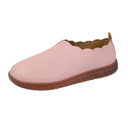 

zuwimk Summer Shoes For Women Women s Platform Lace-Up Wingtips Square Toe Oxfords Shoe Pink
