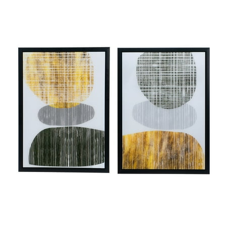 A&B Home Abstract Framed Printed Acrylic Wall Art - Set of 2