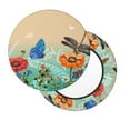 thumbnail image 2 of Picia Colorful Plants And Insects pattern Round Stool Covers Comfy Seat Covers Stretch Removable WashableChair Slipcover Round Bar Chair Cushion Cover-14 inch, 2 of 7
