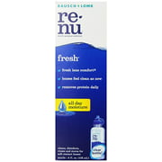 Angle View: 4 Pack Renu Advanced Formula Contact Lens Cleaning Solution 4fl Oz Each