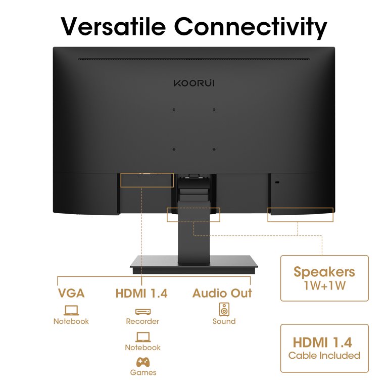 KOORUI 24'' FHD Gaming Monitor with Built-in Speakers, 100Hz