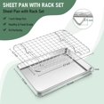 thumbnail image 2 of xianlin-Toaster Oven Pan with Rack Set (2 Small Baking Sheets+2 Grill Racks), 9 x 7 Inch Stainless Steel Small Cookie Sheets Bacon Tray with Grid Cooling Racks for Baking Roasting Grilling, Dishwashe, 2 of 4