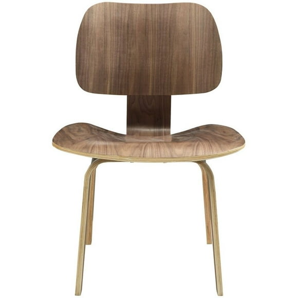 Modway Fathom 18.5" Modern Style Wood Dining Side Chair in Walnut Finish