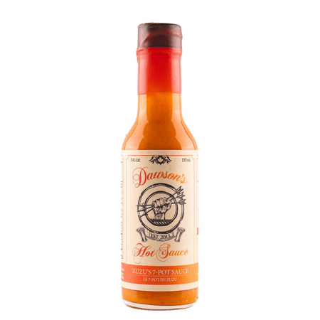 Zuzu 7-Pot by Dawson s Super-Spicy Hot Sauce with Flavors of Red Pepper 7-Pot Mash & Ghost Pepper 5 Fl oz Bottle (1-Pack) Zuzu 7-Pot by Dawson s Super-Spicy Hot Sauce with Flavors of Red Pepper 7-Pot Mash & Ghost Pepper 5 Fl oz Bottle (1-Pack)