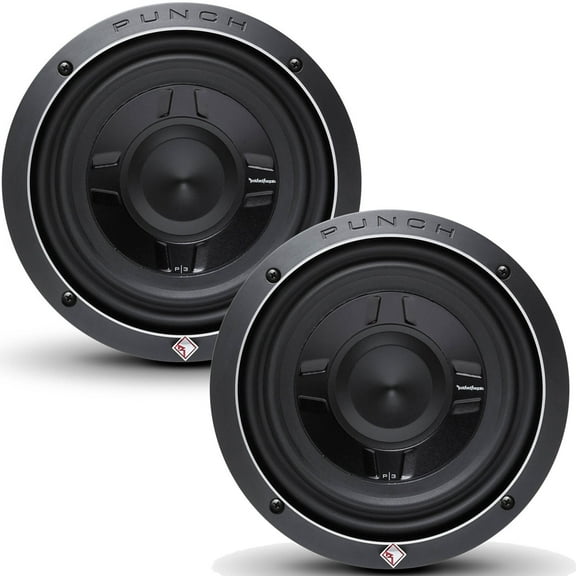 Rockford Fosgate - Two P3SD4-8 8" Slim Subwoofers - DVC (dual 4-Ohm), 150 Watts Rms, 300 Watts Peak