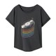 thumbnail image 1 of Camiseta de manga corta para mujer, ropa de verano con cuello redondo, Top para ir de compras en la playa S, 1 of 7