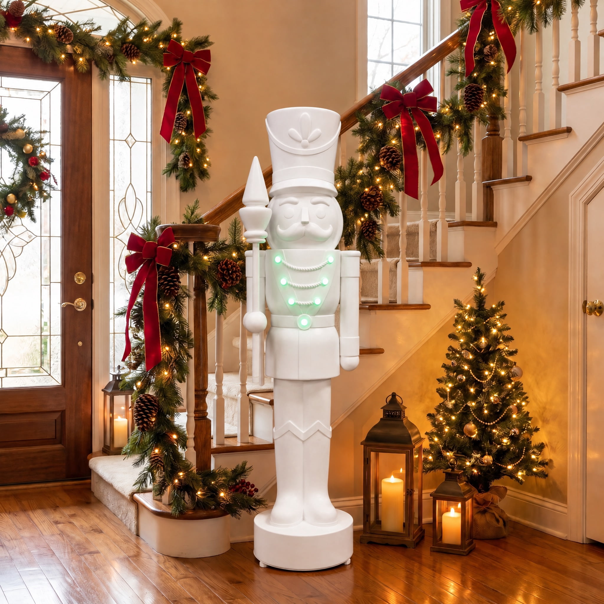 Giant Paint-it-Yourself Light-Up LED Nutcracker Christmas Decoration, White, 5', by Holiday Time