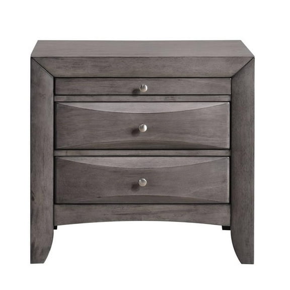 Bowery Hill 2 Drawer Nightstand in Gray
