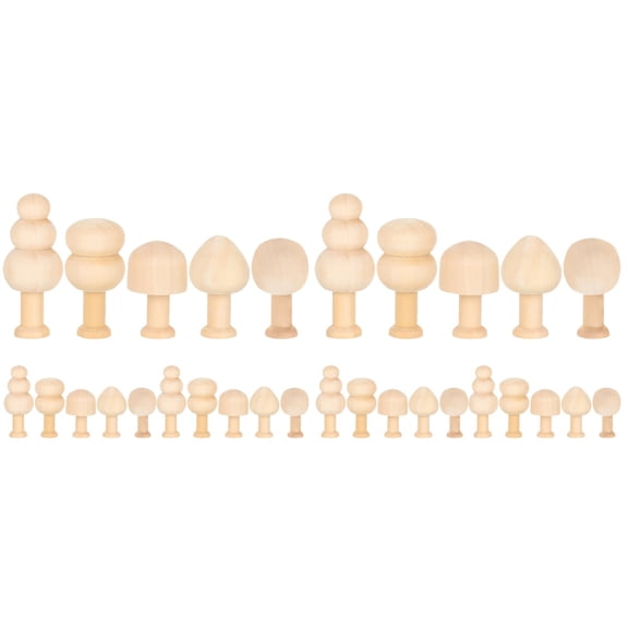 30 Pcs Unfinished Mini Wooden Trees Ornaments for Painting, Crafting, Home Decor, Holiday Decorations and Projects
