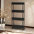 thumbnail image 5 of RBCKVXZ Slim Rolling Storage Cart 4 Tier Bathroom Storage Organizer Laundry Room Cart Mobile Shelving Unit Multi Purpose For Kitchen Bathroom Narrow Places, 5 of 6