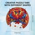 thumbnail image 3 of DIY 200Pcs Phoenix Wooden Jigsaw Puzzles for Adults 279x283mm/11x11.1inch Wood Adult Puzzles Colorful Unique Animal Shaped Wooden Puzzles for Family Anniversary Birthday Gifts DIY, 3 of 8