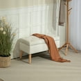 thumbnail image 2 of HOMCOM Upholstered Storage Ottoman Bench with Wood Legs, Cream White, 2 of 10
