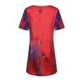 thumbnail image 6 of Aofany Business Casual Tops for Ladies Blouses Women Plus Size Tops Tie-Dye Print Short Sleeve V-Neck Blouse Pleated Hem Shirt Red 3Xl, 6 of 7