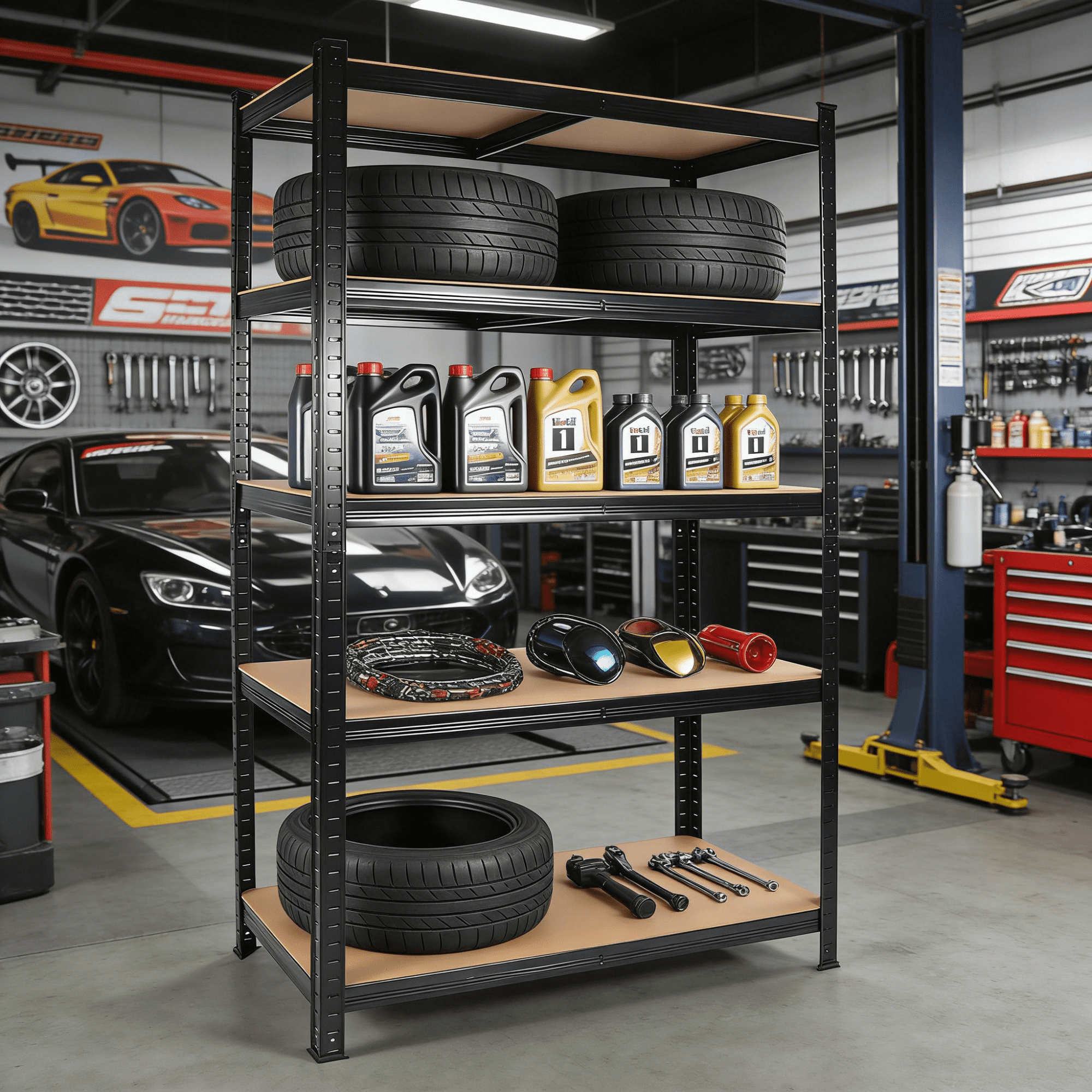 Jopath 5 Tier Storage Shelving Unit Adjustable Garage Storage Utility Rack Heavy Duty Shelves Organization Multipurpose Shelf for Warehouse Basement Pantry Black 71 "H x 35.5 "W x 15.8" D