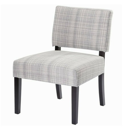 Armless Upholstered Stack Chair - Gymax Wood Linen Fabric Upholstered Armless Dining Chair